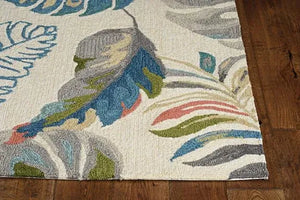 Harbor 4211 Palms Ivory/Teal Rugs