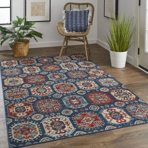 Nolan 39Cef Blue/Red Rug