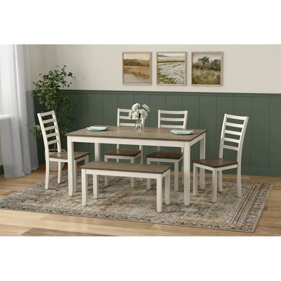Wichita 6 Piece Dining Table Set Dogwood Bark & Blossom