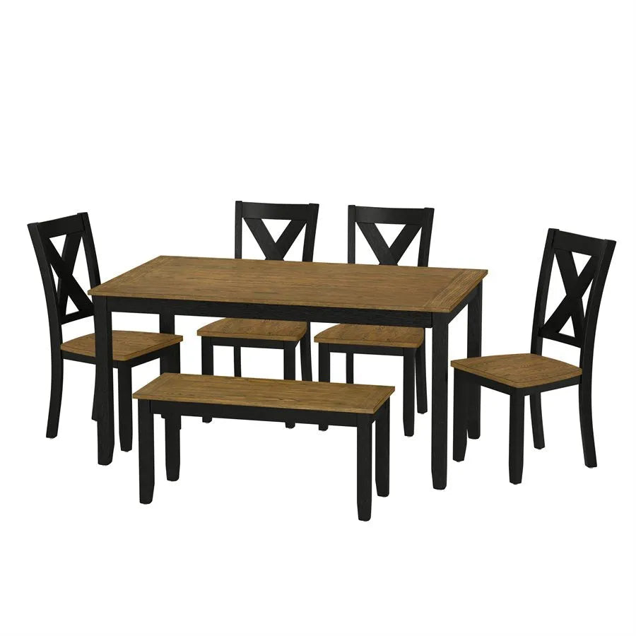 Arlington Arlington 6 Pc Dining Table + 4 Chairs + Bench, Brown/Black 4835-3660-1Pk Earthen Dusk