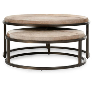 Hayword Hide Set of 2 Nesting Coffee Tables Blonde
