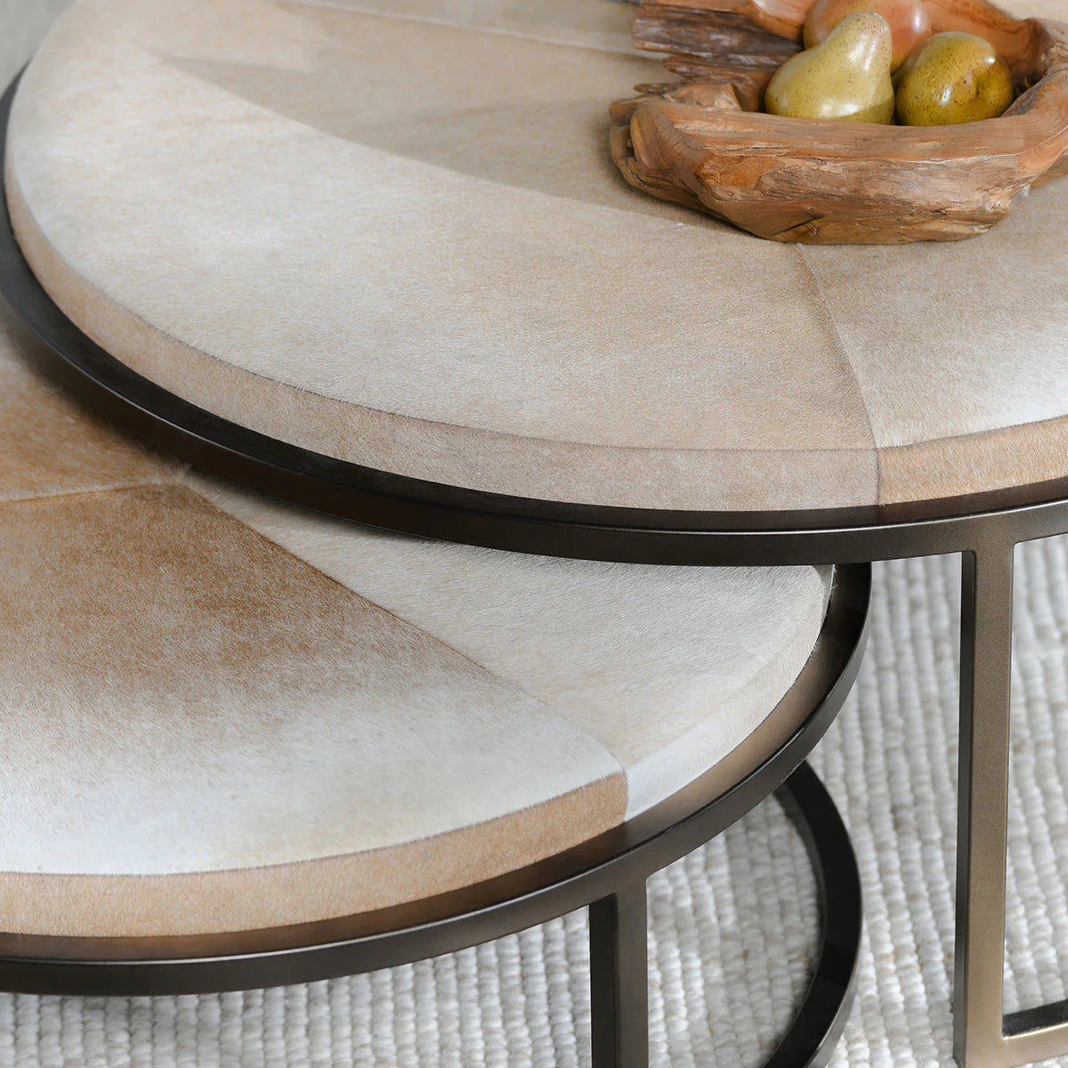 Hayword Hide Set of 2 Nesting Coffee Tables Blonde