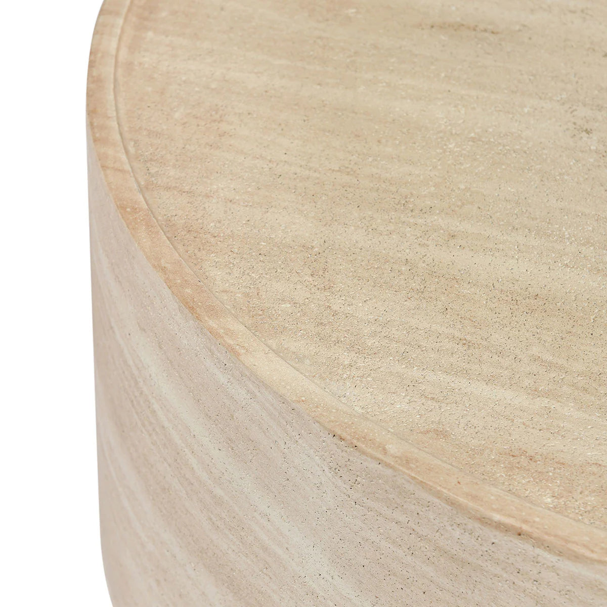 Mckenna Outdoor Concrete 31.5" Round Coffee Table Travertine