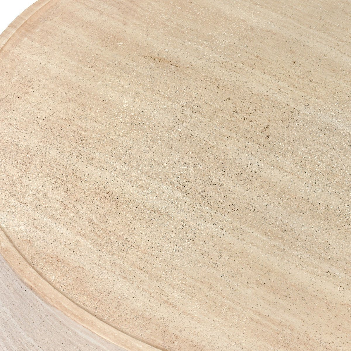 Mckenna Outdoor Concrete 31.5" Round Coffee Table Travertine