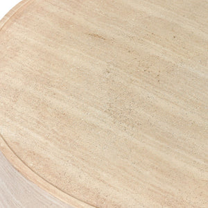 Mckenna Outdoor Concrete 31.5" Round Coffee Table Travertine