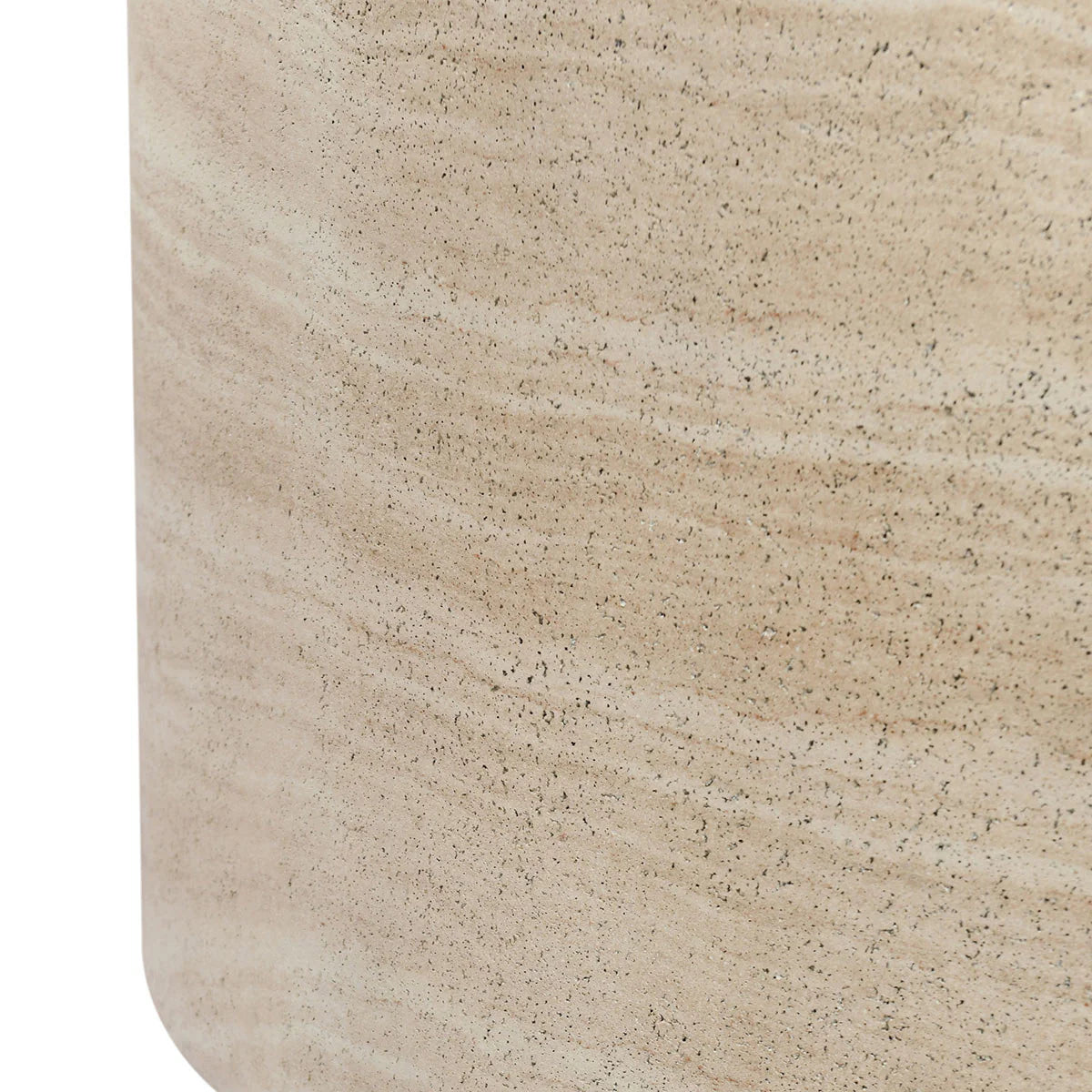 Mckenna Outdoor Concrete 31.5" Round Coffee Table Travertine