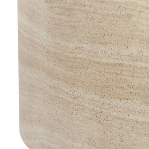 Mckenna Outdoor Concrete 31.5" Round Coffee Table Travertine