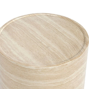 Mckenna Outdoor Concrete 18" Round End Table Travertine