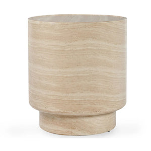 Mckenna Outdoor Concrete 18" Round End Table Travertine