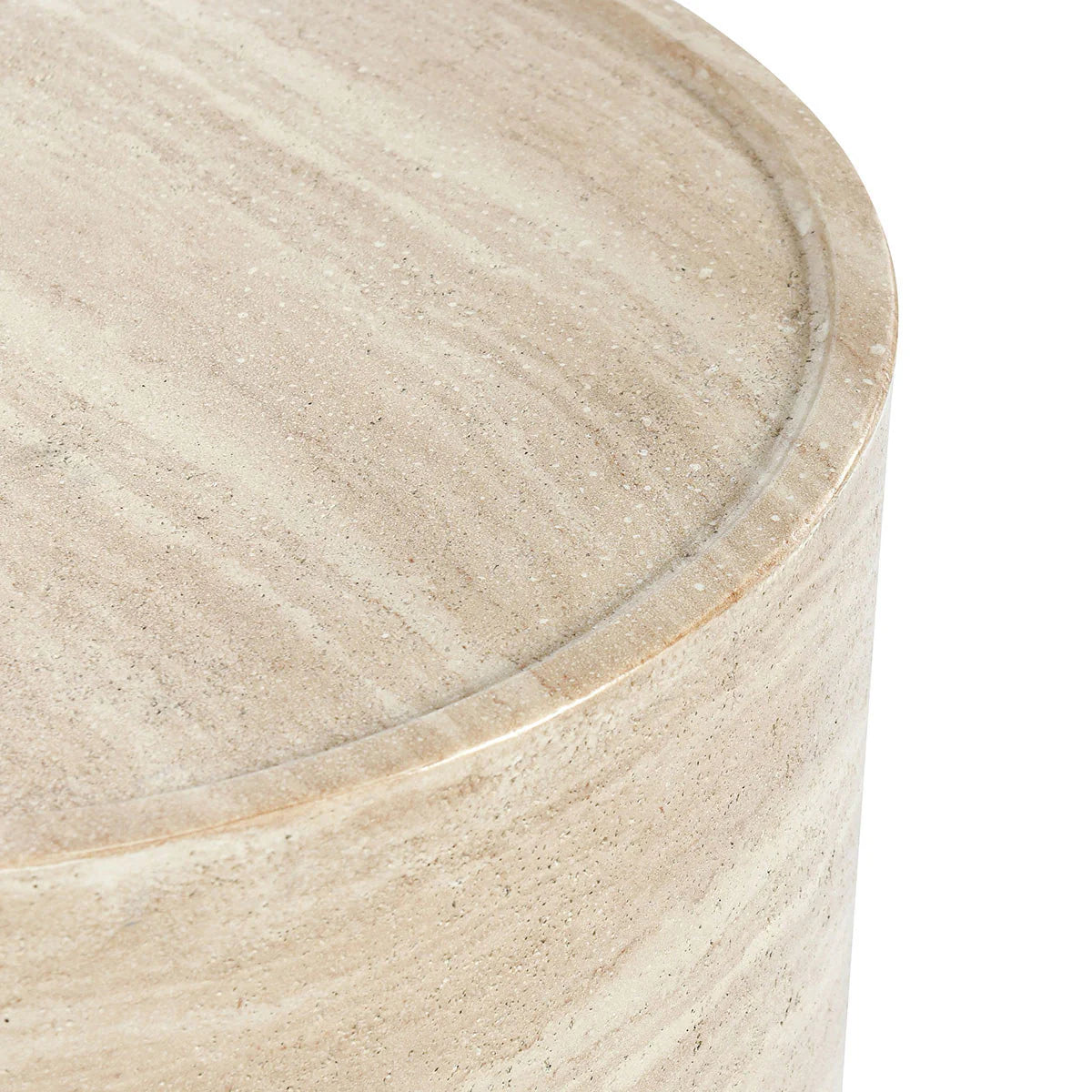 Mckenna Outdoor Concrete 18" Round End Table Travertine
