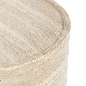 Mckenna Outdoor Concrete 18" Round End Table Travertine