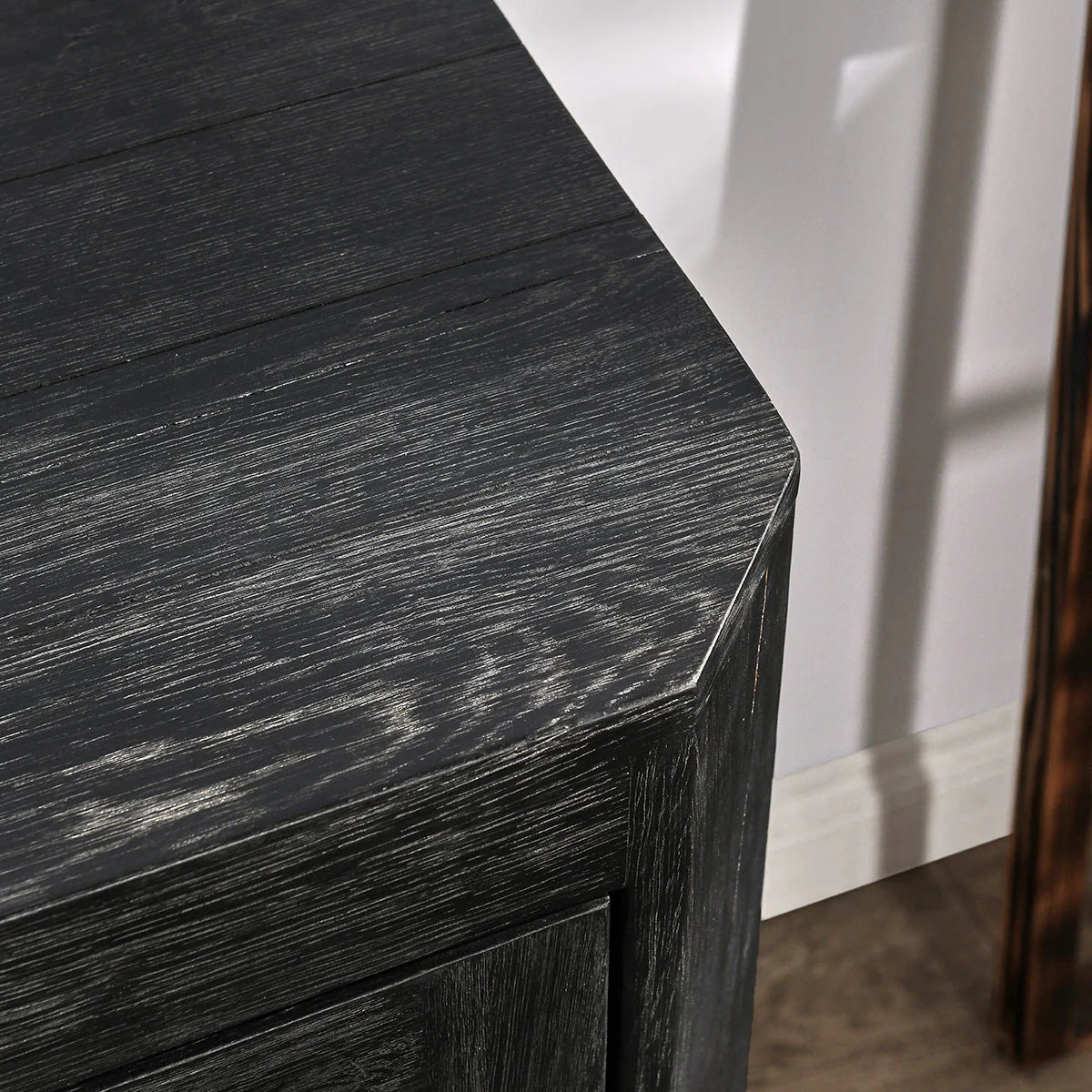 Macarthur Reclaimed Oak 4Dr Cabinet Antique Black