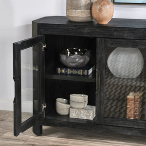 Macarthur Reclaimed Oak 4Dr Cabinet Antique Black