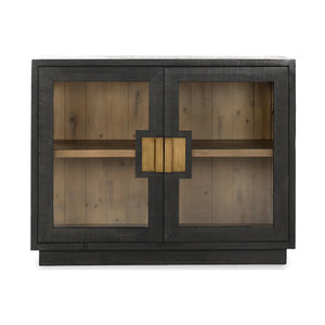 Larson Reclaimed Pine 2Dr Cabinet Carbon Black