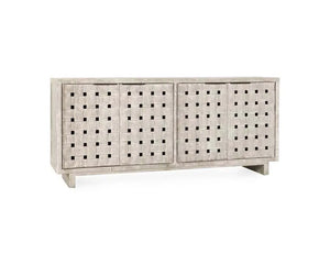 Bast Pine Wood 4Dr Cabinet Timeworn Cream