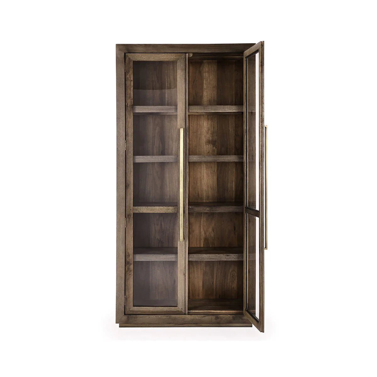 Bradley Oak Wood Tall Cabinet Landmark Brown