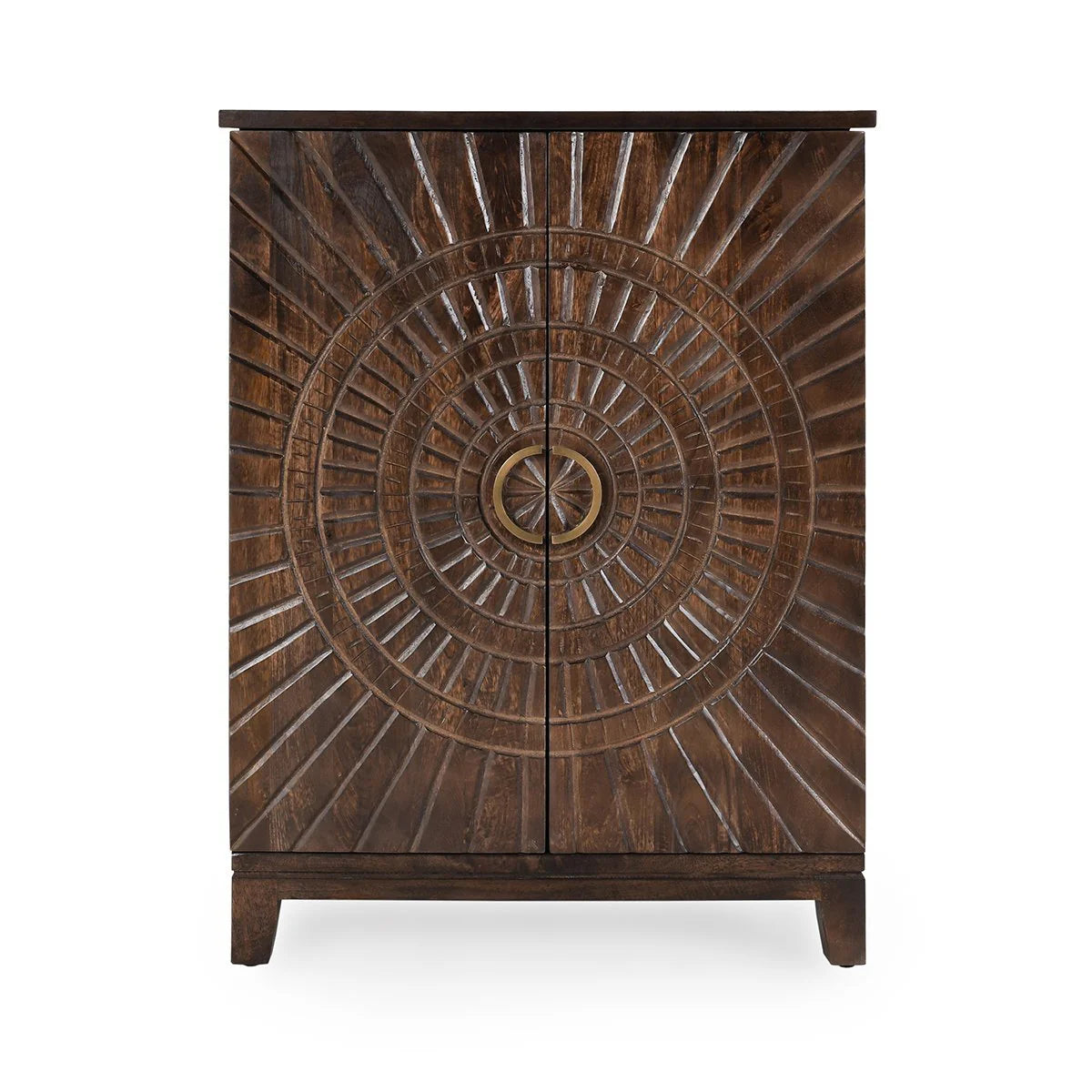Vivienne Mango Wood Bar Cabinet Bark Brown