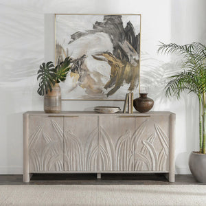 Ledro Mango Wood 4Dr Cabinet White Wash