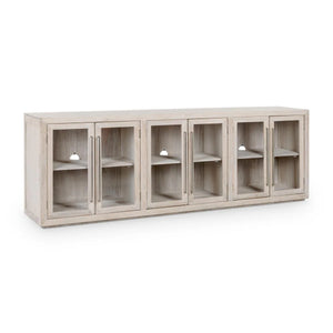 Bradley Oak Wood 6Dr Cabinet White Wash