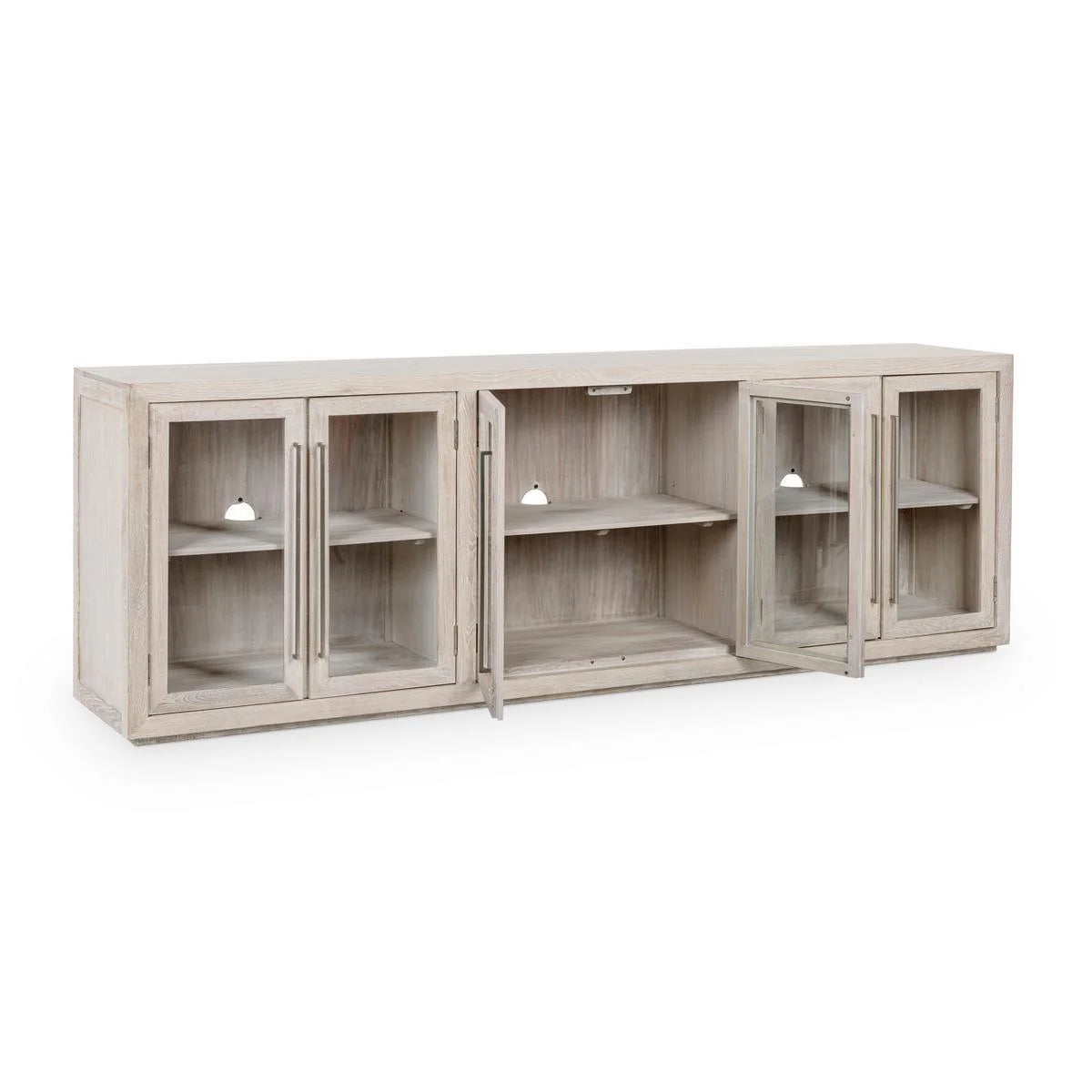 Bradley Oak Wood 6Dr Cabinet White Wash
