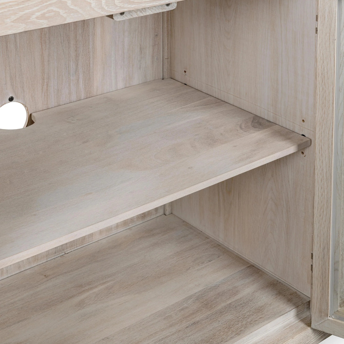 Bradley Oak Wood 6Dr Cabinet White Wash