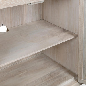 Bradley Oak Wood 6Dr Cabinet White Wash