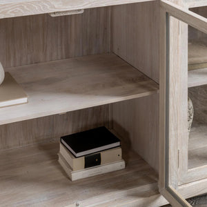 Bradley Oak Wood 6Dr Cabinet White Wash