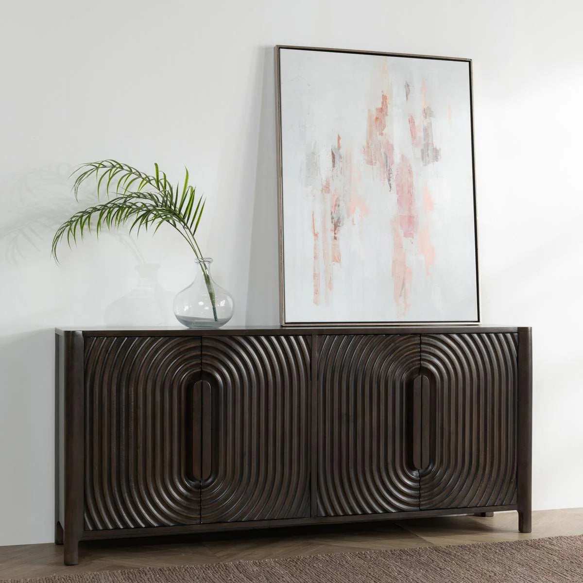 Colson Mango Wood 4Dr Cabinet Coffee Brown