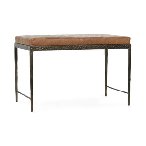 Malo Leather 28" Bench Chestnut