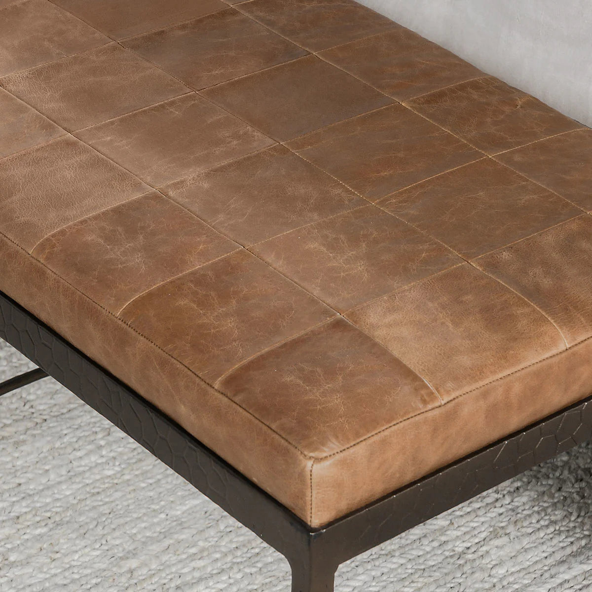 Malo Leather 28" Bench Chestnut