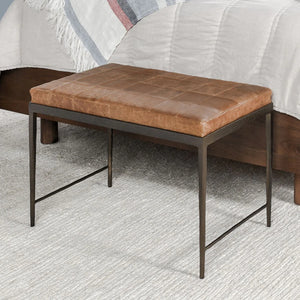 Malo Leather 28" Bench Chestnut