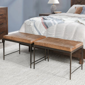 Malo Leather 28" Bench Chestnut