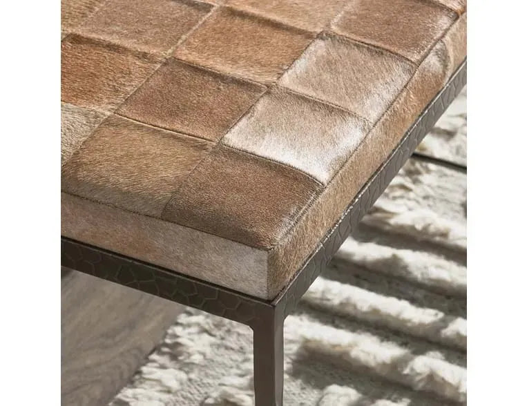 Achen Hide 28" Bench Ivory