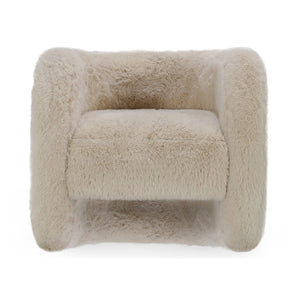 Teddy Plush Accent Chair Beige