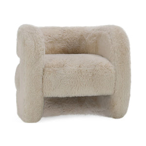Teddy Plush Accent Chair Beige