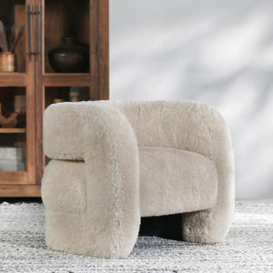 Teddy Plush Accent Chair Beige
