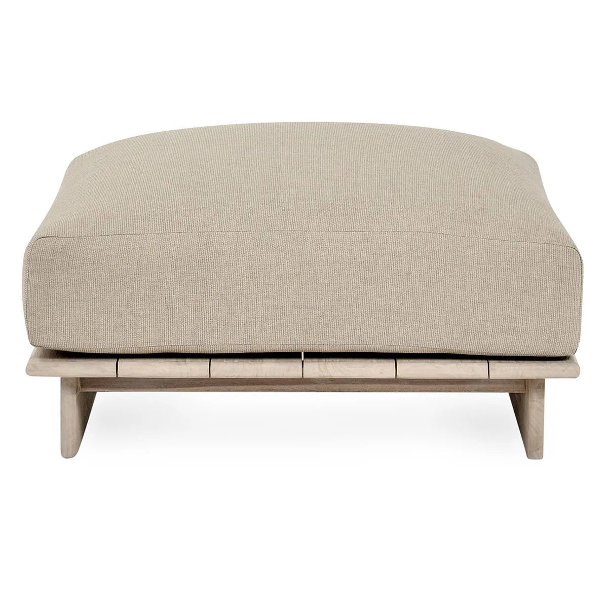 Livia Teak Outdoor 38" Outdoor Ottoman Taupe