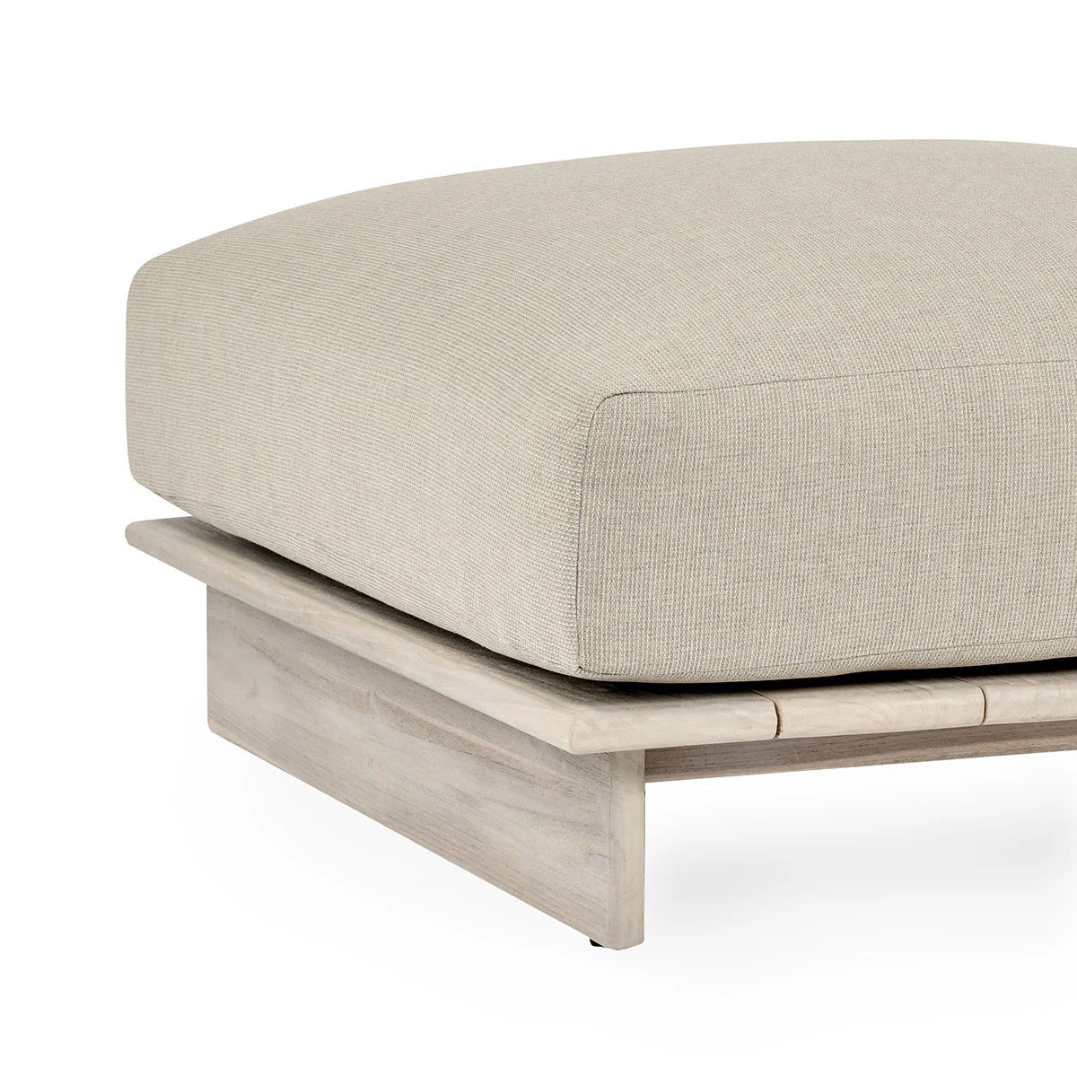 Livia Teak Outdoor 38" Outdoor Ottoman Taupe