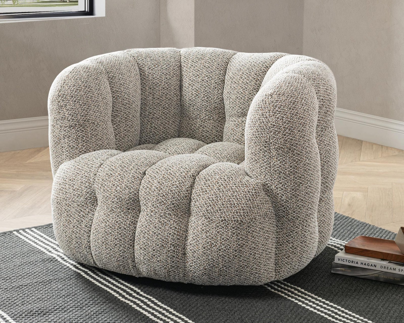 Walter Swivel Accent Chair Heathered Gray