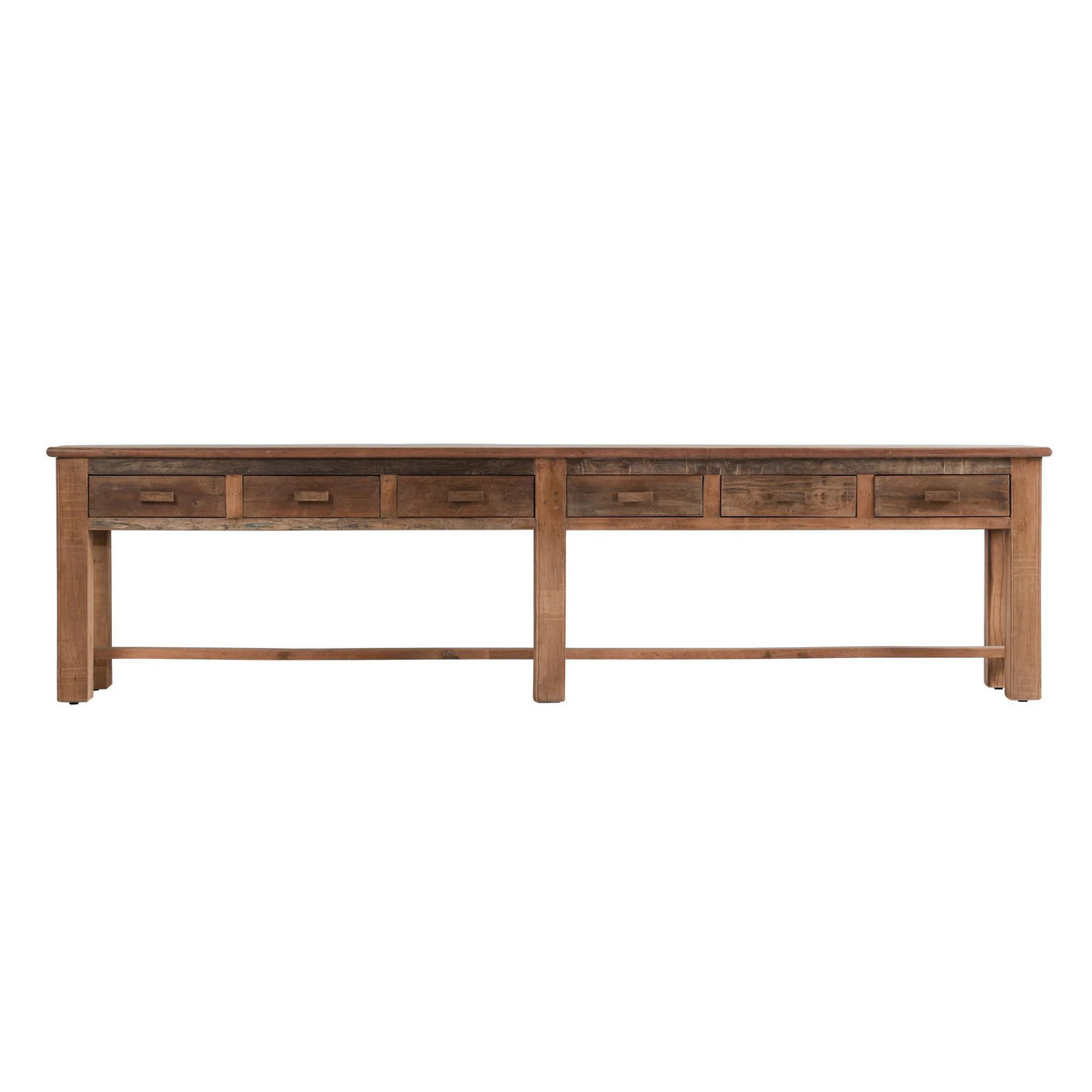 Ezra Reclaimed Wood 6Dwr Console Table Natural