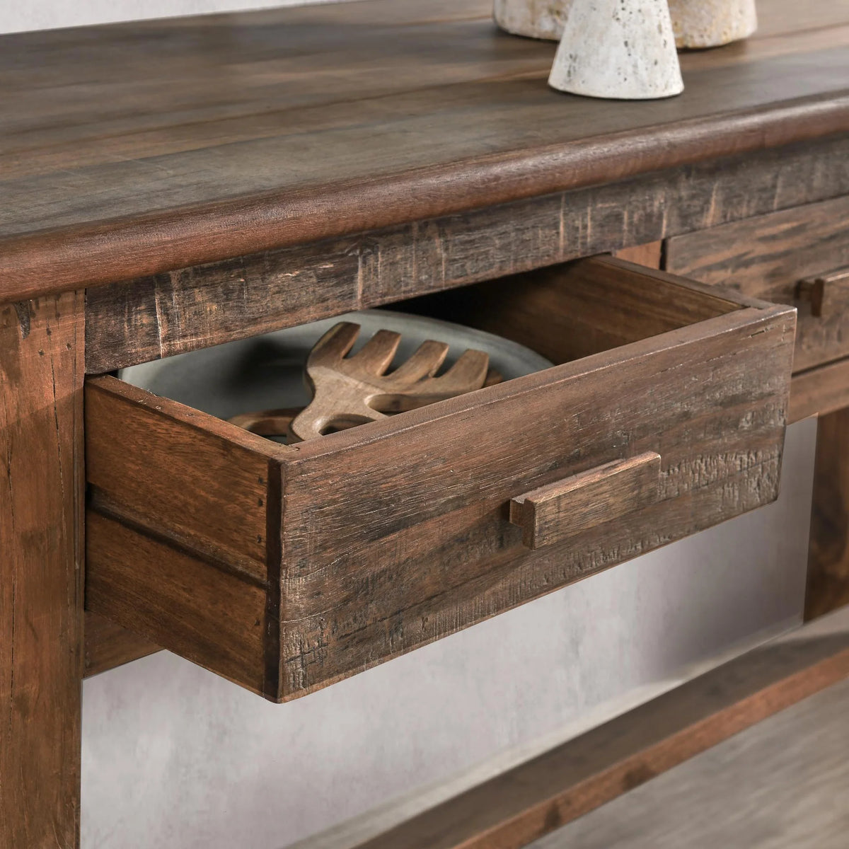 Ezra Reclaimed Wood 6Dwr Console Table Natural