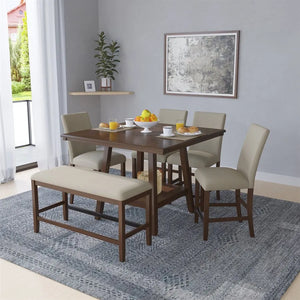 Seneca Gathering Height Bench Walnut Brown