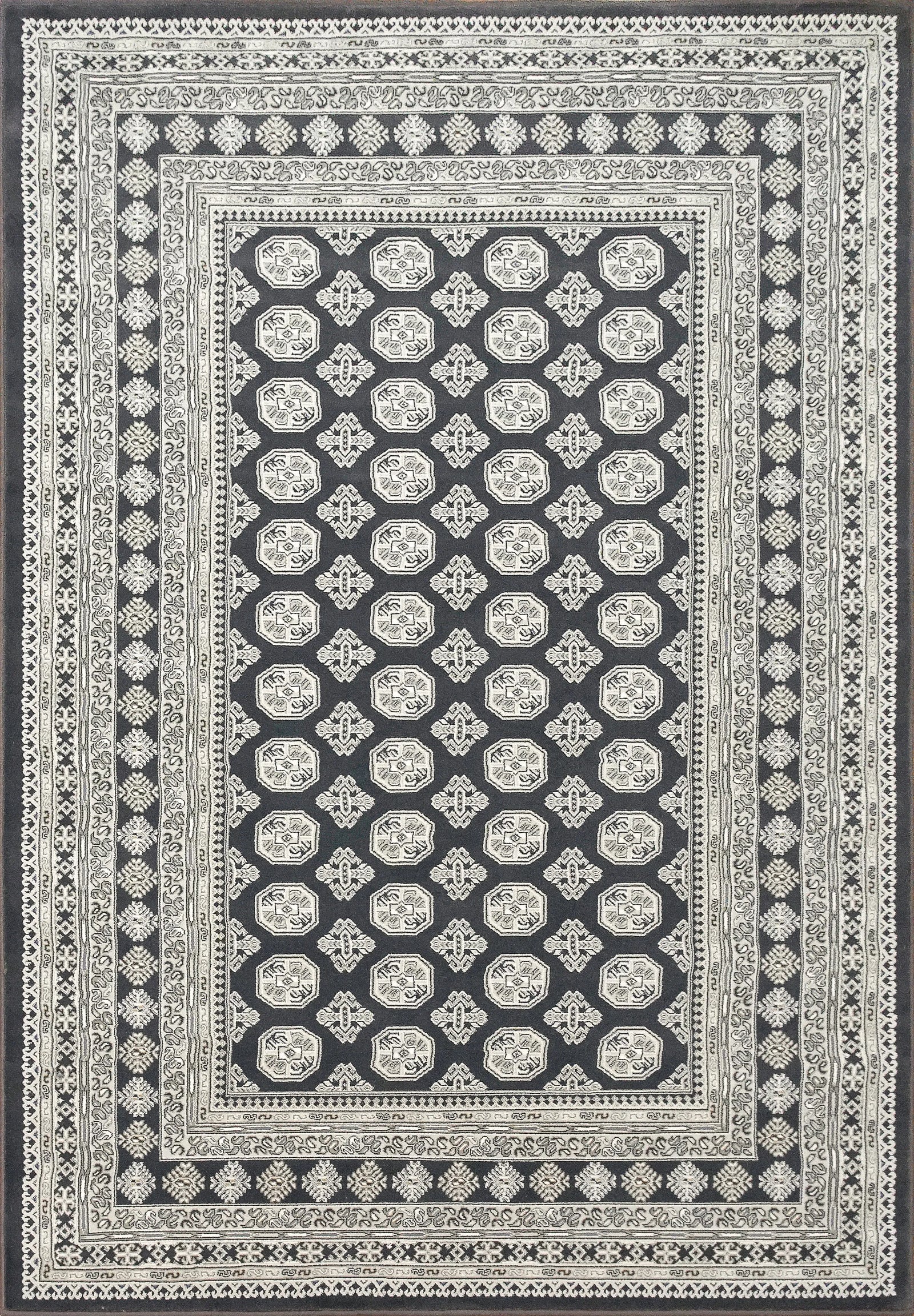 Ancient Garden 57102-3636 Charcoal/Silver Rug