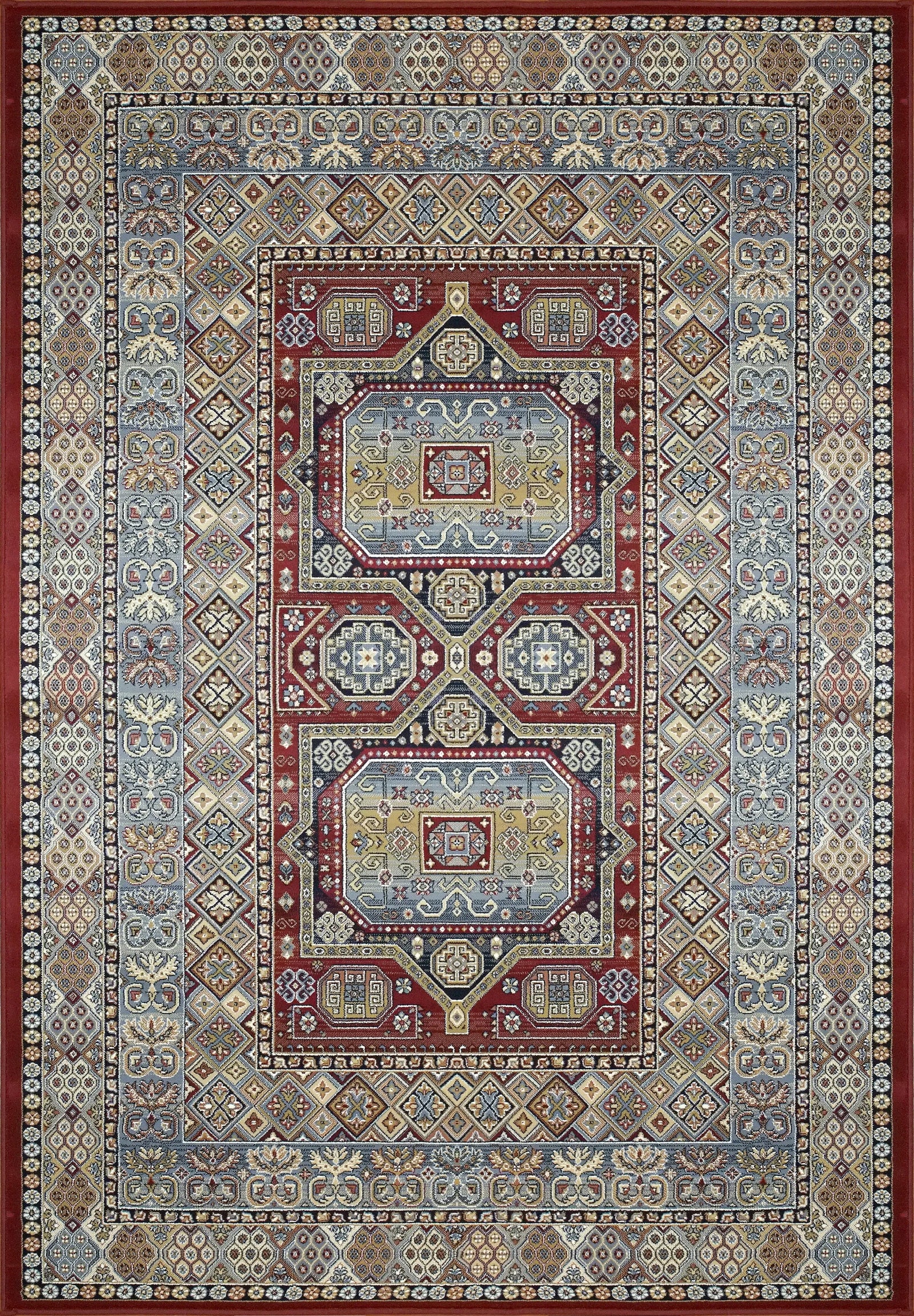 Ancient Garden 57147-1454 Red Rug