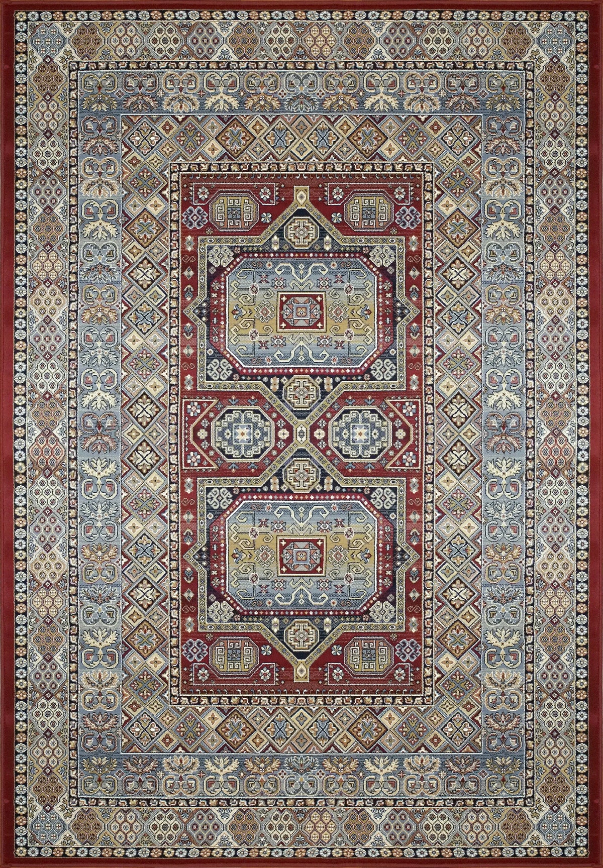 Ancient Garden 57147-1454 Red Rug