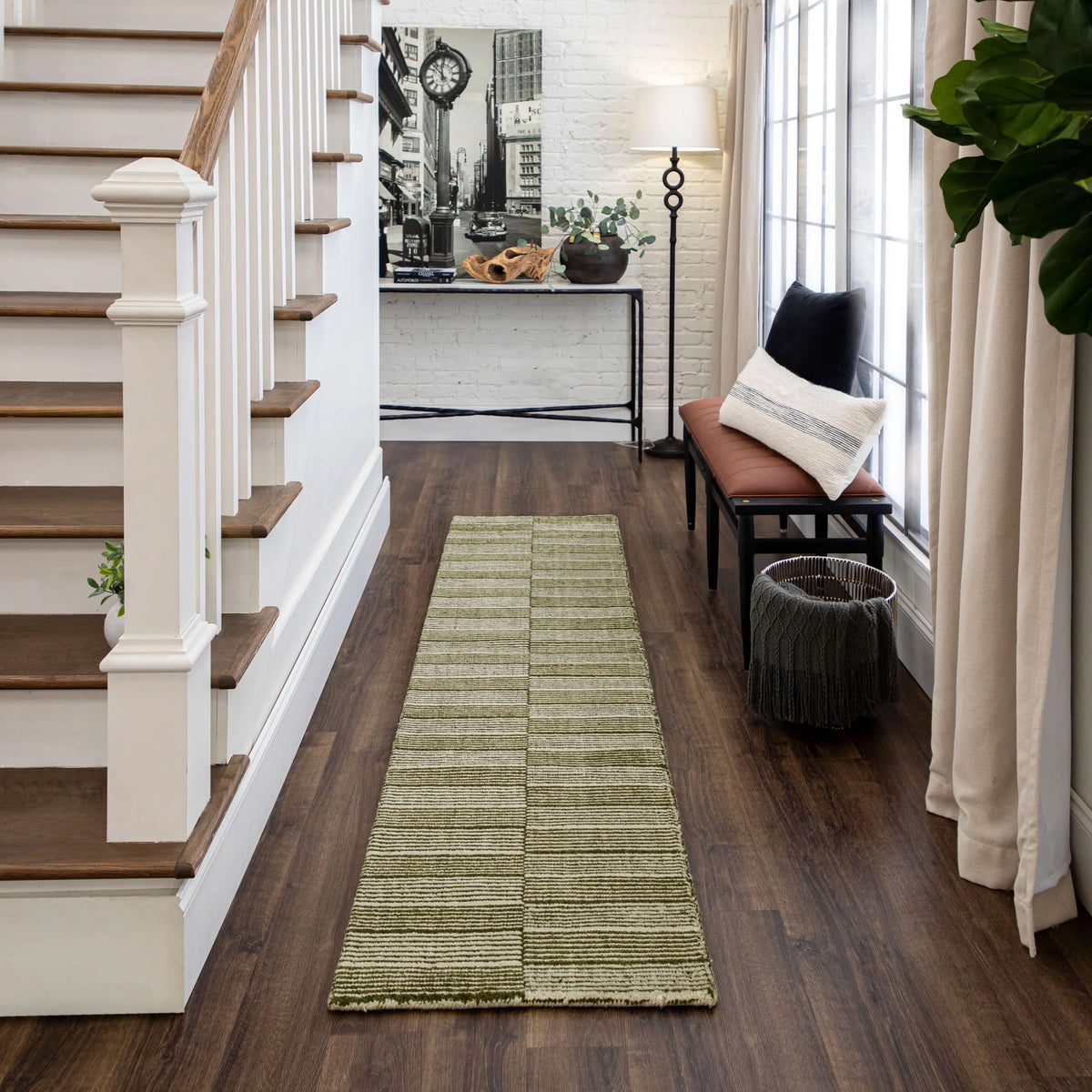 Broken Stripe Moss Rug