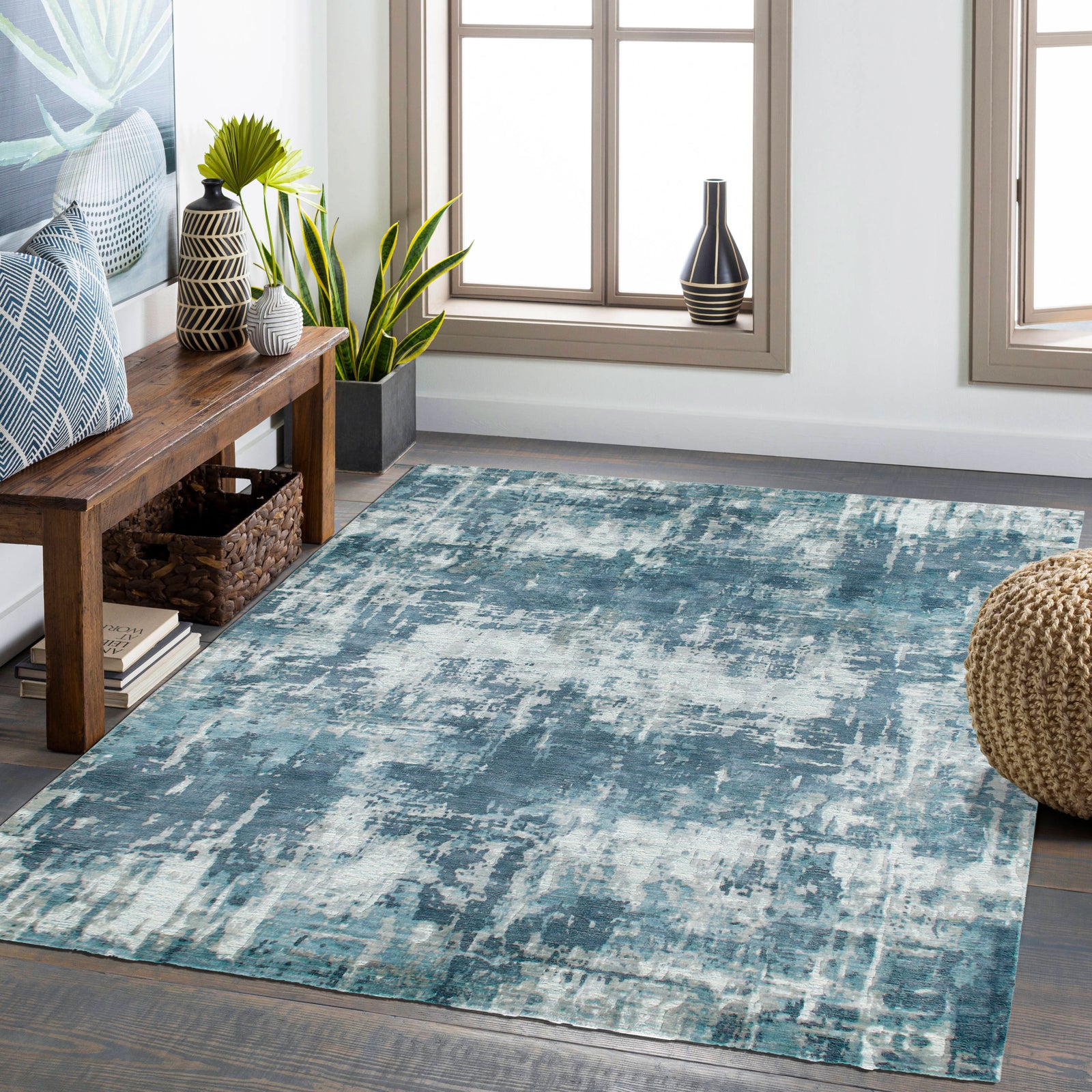 Cozy Printed RH-2018414 Petrol Blue Rug