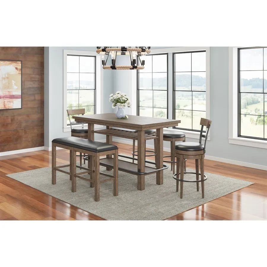 Benton 60" Bar Height Bench Pecan Brown