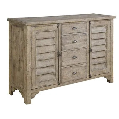 Interlude Louvred Door Buffet Sandstone Buff