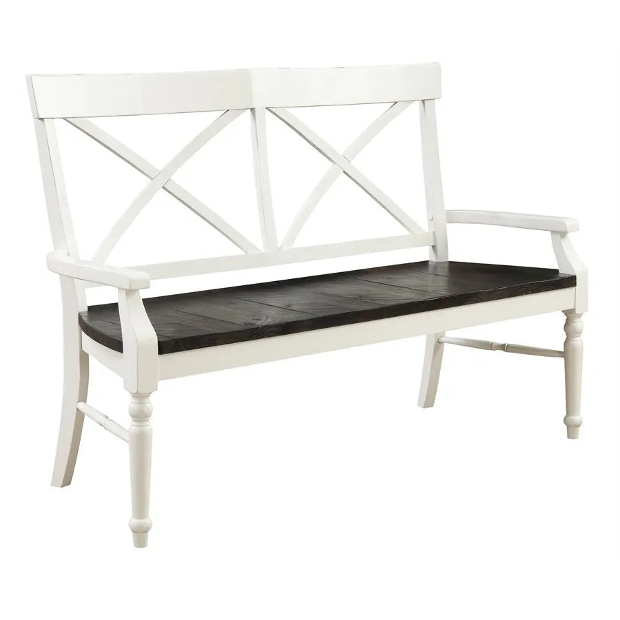 Mountain Retreat Bench Dark Mocha & Antique White